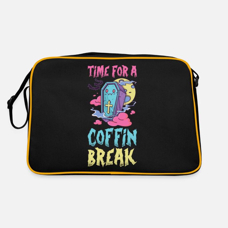 Time For A Coffin Break Vampir Geschenk Retro Tasche