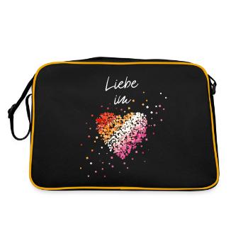 L’amour dans le cœur Lesbienne Lesbienne Lesbienne Gay - Sac Retro - noir/or - Dos