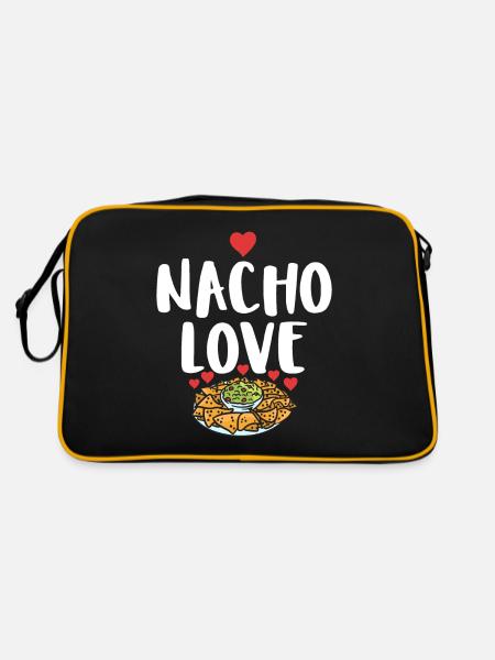 Nacho Lover Nacho Geschenk Mexikanisches Essen - Retro Tasche - Schwarz/Gold - Hinten