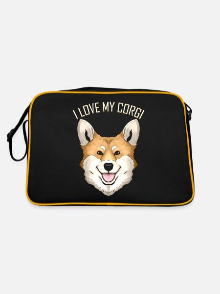 Dog Lover - I Love My Corgi - Retro Bag - black/gold - Back