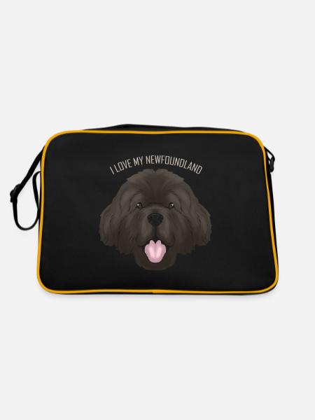 Dog Lover - I Love My Newfoundland - Retro Bag - black/gold - Back