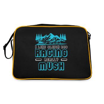 J'aime les courses de chiens de traîneau vraiment - Sac Retro - noir/or - Dos