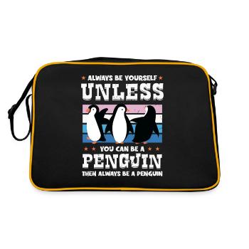 Always Be Yourself Unless You Can Be A Penguin - Retro Tasche - Schwarz/Gold - Hinten