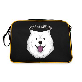 Dog Lover - I Love My Samoyed - Retro Tasche - Schwarz/Gold - Hinten
