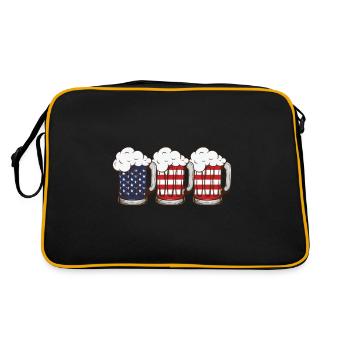 Beer America America Flag États-Unis - Sac Retro - noir/or - Dos