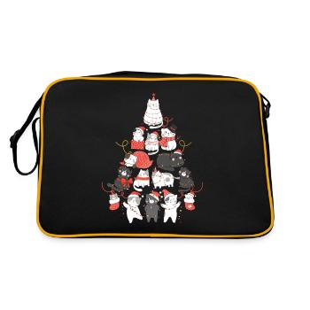 Cat Christmas Tree Cat Tree String Lights - Retro Bag - black/gold - Back