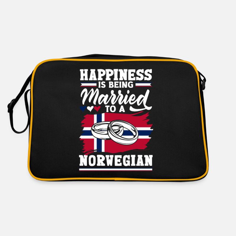 Norwegen Norwegisches Glück ist mit einem Retro Tasche