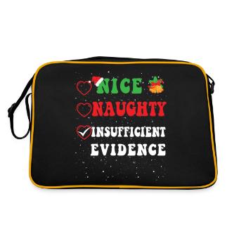 Nice Naughty Insufficient Evidence Christmas Santa - Retro Bag - black/gold - Back