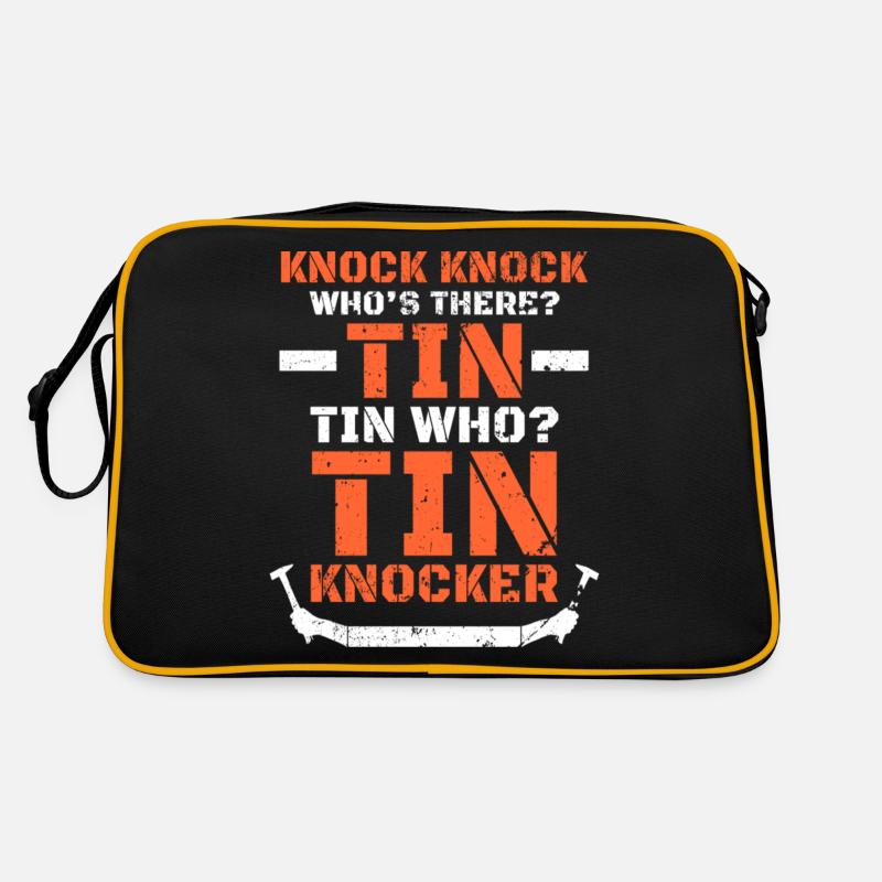 Distressed Tin Knocker Dad Joke Knock Knock Retro Bag