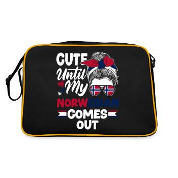 Norway Norwegian Cute Until My Norwegian Comes - Retro Bag - black/gold - Back