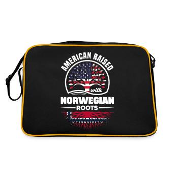 American Raised With Norwegian Roots Norway - Retro Bag - black/gold - Back