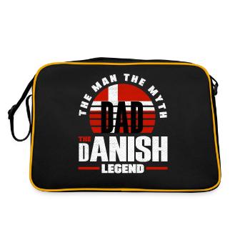 Dänemark Dänemark Dänemark Flagge Vater - Retro Tasche - Schwarz/Gold - Hinten