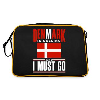 Denmark Danish Denmark Flag Denmark Is Calling - Retro Bag - black/gold - Back