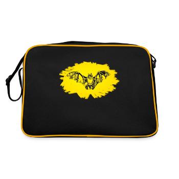 Fledermaus - Retro Tasche - Schwarz/Gold - Hinten