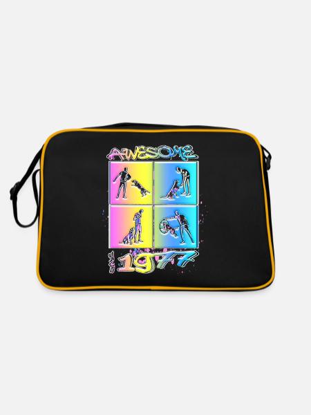 Awesome since 1977. Agility, Hundetraining - Retro Bag - black/gold - Back
