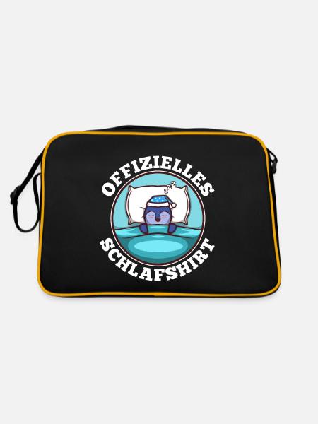 Offizielles schlafshirt Pinguin - Retro Tasche - Schwarz/Gold - Hinten
