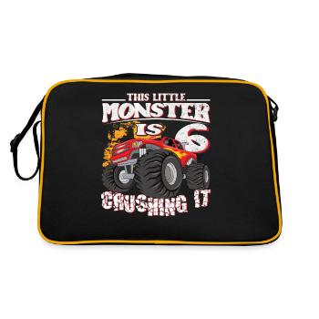 6th birthday jokes this little monster truck - Retro Bag - black/gold - Back