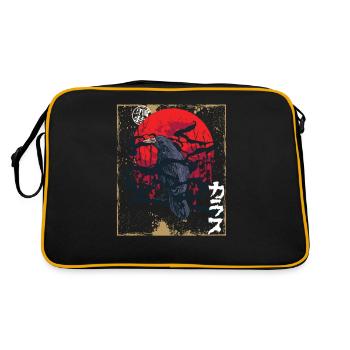 Gothic Skull-Red Moon-Black Crow - Retro Bag - black/gold - Back