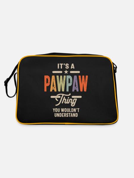 Hommes c’est un truc de papaye drôle papa grand-père - Sac Retro - noir/or - Dos