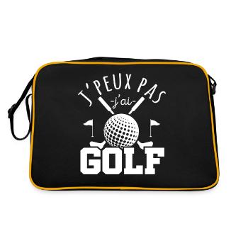 I can not I have golf gift golfer humor - Retro Bag - black/gold - Back
