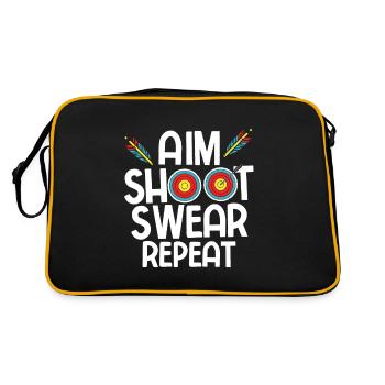 Bogenschießen Archery - Retro Tasche - Schwarz/Gold - Hinten