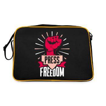 Press freedom Journalist Journalism Press law - Retro Bag - black/gold - Back