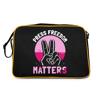 Press freedom is important Press freedom matters - Retro Bag - black/gold - Back