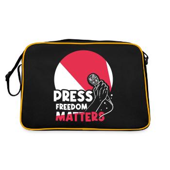 Press freedom is important Press freedom matters - Retro Bag - black/gold - Back