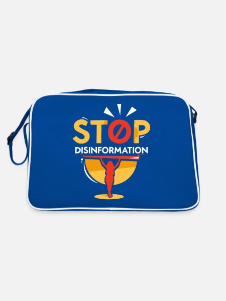 Stop disinformation Journalism Press freedom - Retro Bag - blue/white - Back