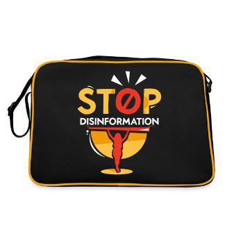 Halte à la désinformation Journalisme Liberté de la presse - Sac Retro - noir/or - Dos