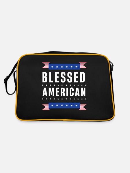 Amérique américaine bénie États-Unis patriotique États-Unis - Sac Retro - noir/or - Dos