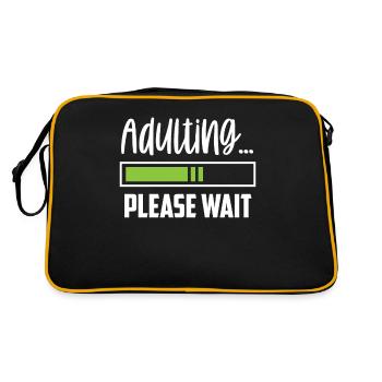 grow up please wait puberty birthday - Retro Bag - black/gold - Back