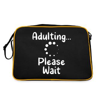 grow up please wait puberty birthday - Retro Bag - black/gold - Back