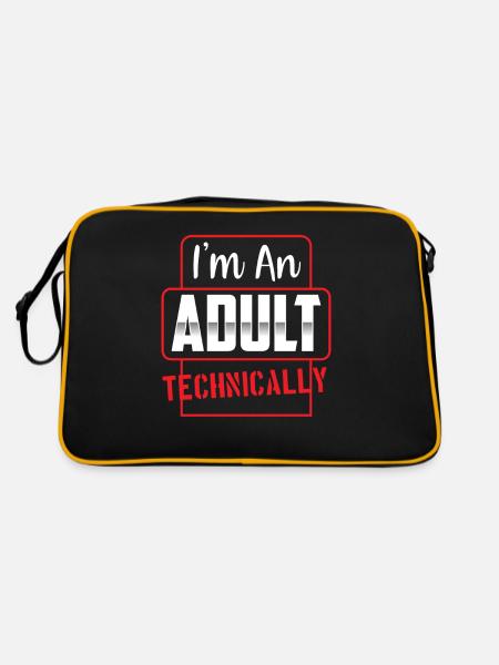 I am an adult Technically Adult - Retro Bag - black/gold - Back