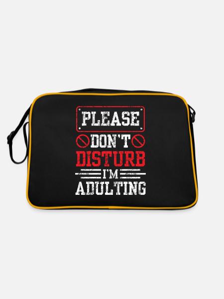 Bitte Nicht Stören Ich Werde Erwachsen Geburtstag - Retro Tasche - Schwarz/Gold - Hinten