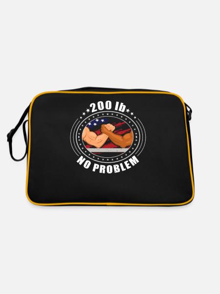 Armwrestler USA-Flaggen-Handdrücken - Retro Tasche - Schwarz/Gold - Hinten