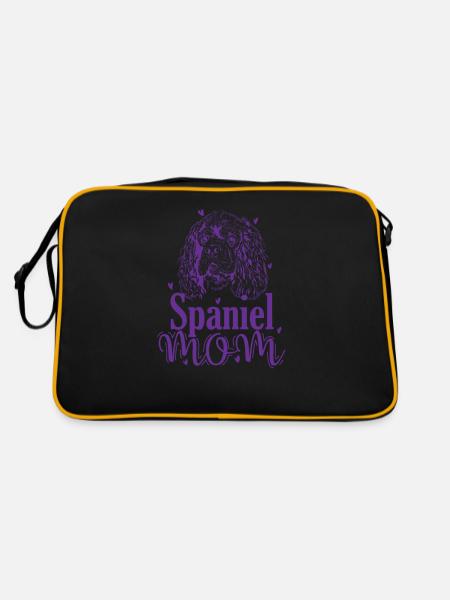 Spaniel Mom Dog Cocker Spaniel Pet - Retro Bag - black/gold - Back