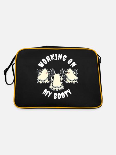 Working On My Booty Spirit Gift - Retro Bag - black/gold - Back