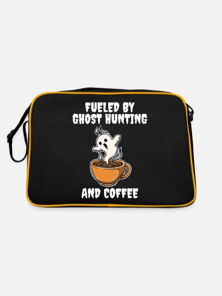 Fueled By Ghost Hunting And Coffee Spirit Gift - Retro Bag - black/gold - Back