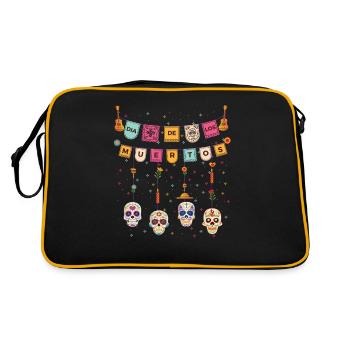 Dia de los muertos Mexique mort le jour du crâne de sucre - Sac Retro - noir/or - Dos