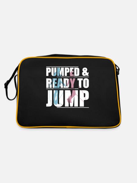 Pumped & Ready To Jump Funny Jump Rope Skipping - Retro Bag - black/gold - Back