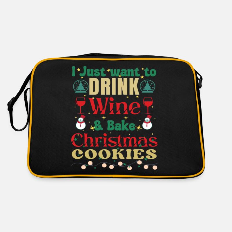 Je veux juste boire du vin et faire des biscuits Sac Retro