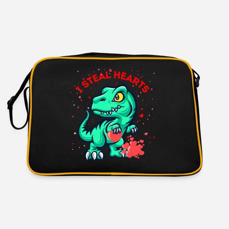 Je vole des cœurs dinosaure Saint-Valentin Sac Retro