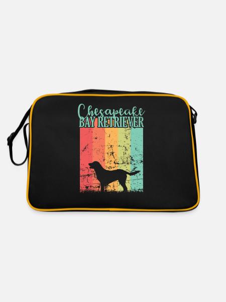 Chien Chesapeake Bay Retriever Pet - Sac Retro - noir/or - Dos