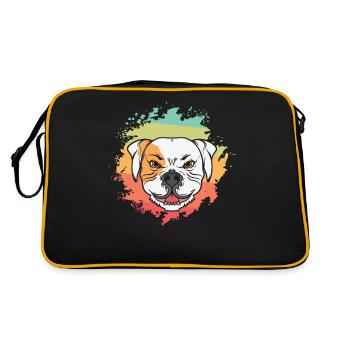 Bad Bulldog Facial Expression Pet - Retro Bag - black/gold - Back