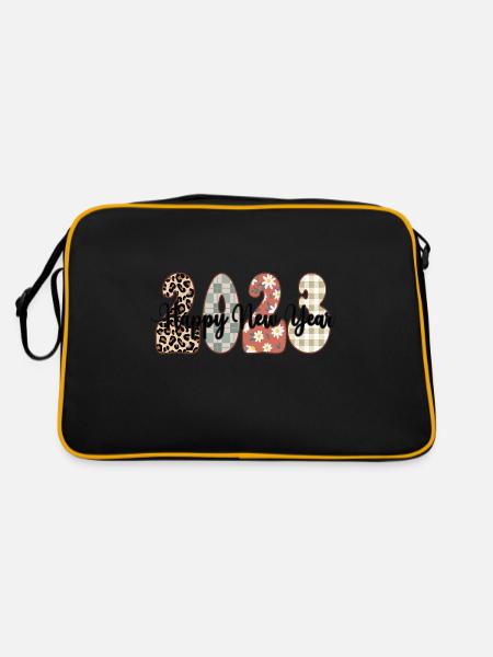 Joyeux Nouvel An 2023 Réveillon du Nouvel An Noël - Sac Retro - noir/or - Dos