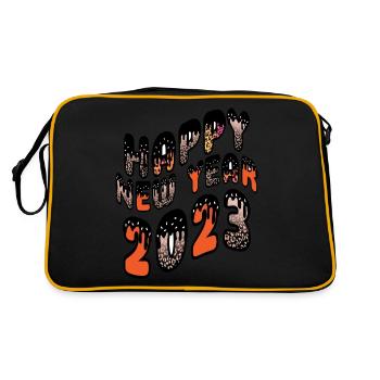 Happy New Year 2023 New Year's Eve Christmas - Retro Bag - black/gold - Back