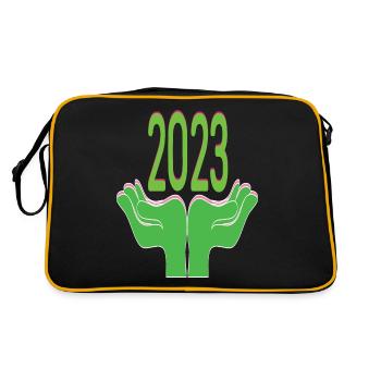Happy New Year 2023 New Year's Eve Christmas - Retro Bag - black/gold - Back