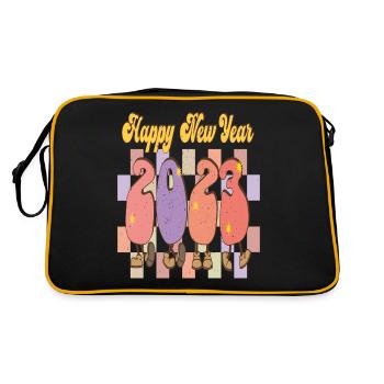 Happy New Year 2023 New Year's Eve Christmas - Retro Bag - black/gold - Back