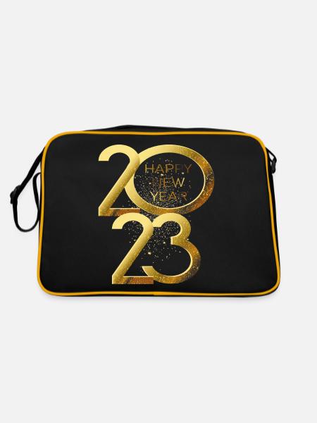 Joyeux Nouvel An 2023 Réveillon du Nouvel An Noël - Sac Retro - noir/or - Dos